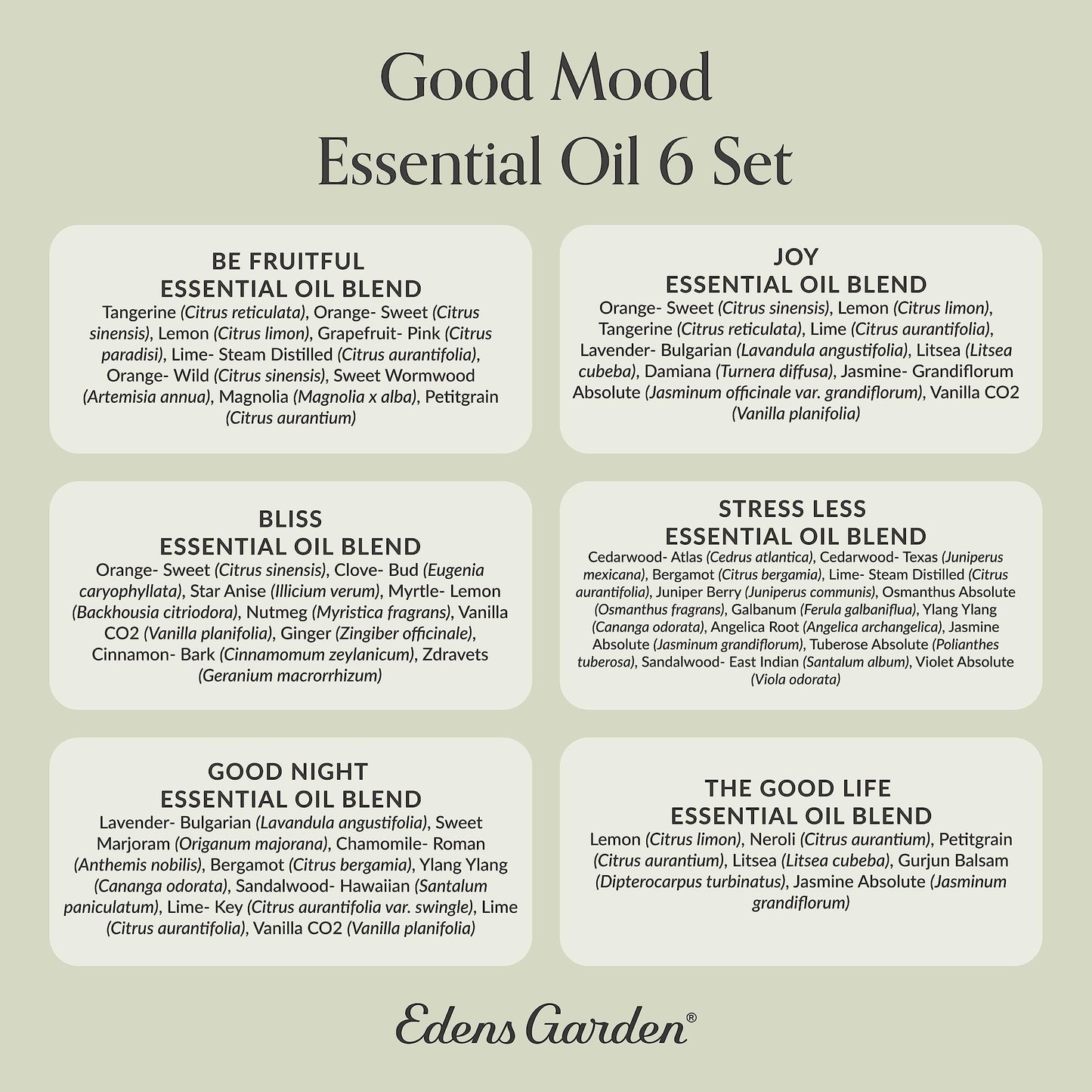 Edens Garden Good Mood Essential Oil 6 Set 10ml x6