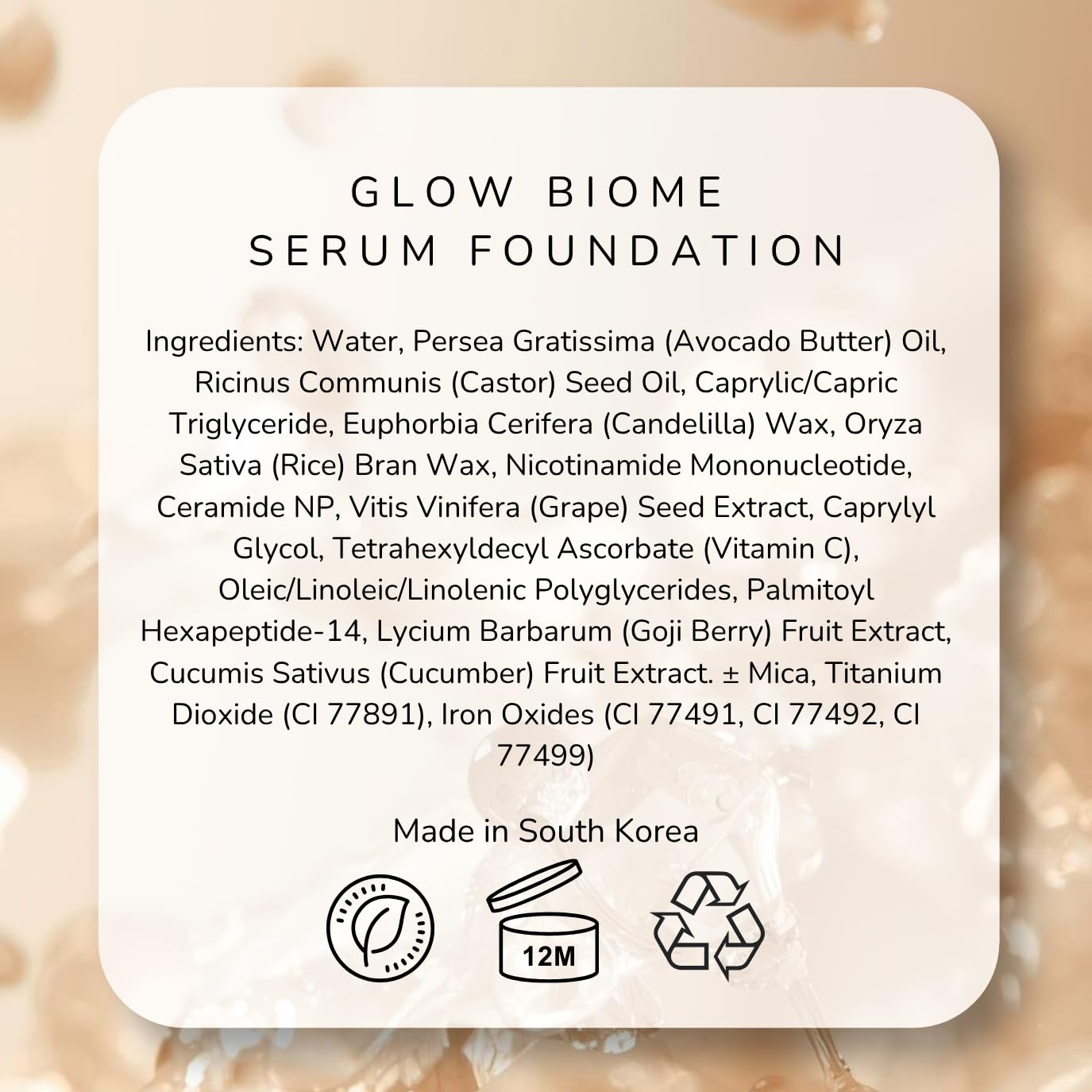 Emani Glow Biome NAD+ Serum Foundation for Sensitive Skin 18ml