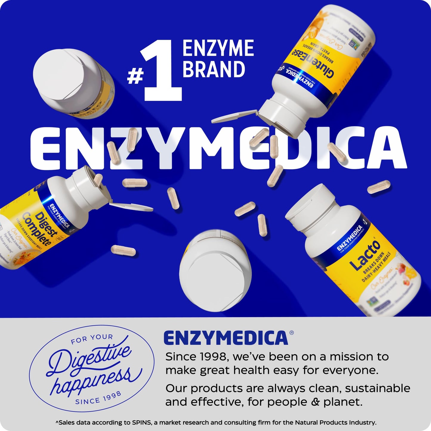 Enzymedica Digest Spectrum – Advanced Digestive Enzymes for Gluten, Lactose & Food Intolerances | 120 Capsules