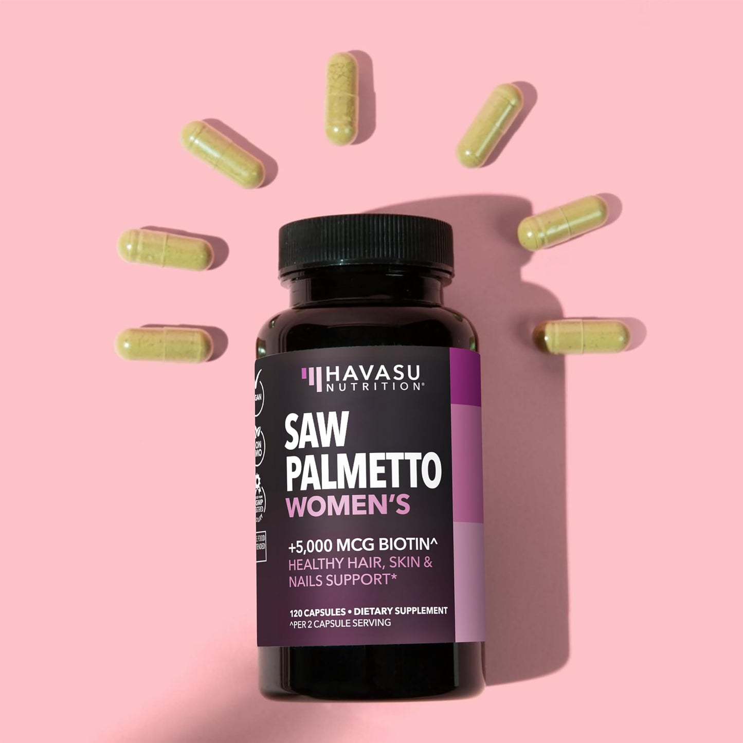 HAVASU Saw Palmetto 1500mg with Biotin 5000mcg | 120ct | Hair & Nails