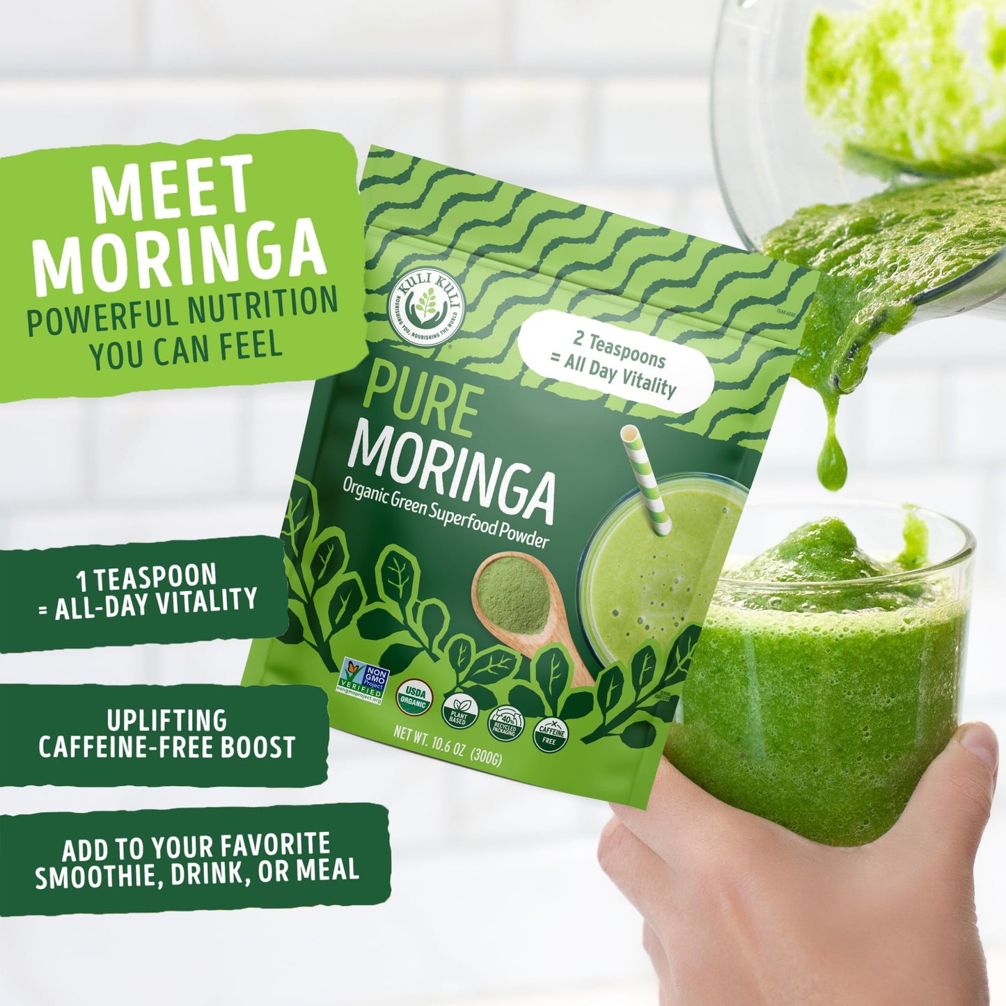 Kuli Kuli Organic Moringa Powder 300g | USDA Certified Non-GMO