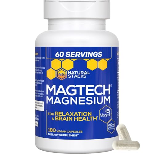 MagTech Magnesium Complex - 3-Form Magnesium (Magtein L-Threonate, Glycinate & Taurate) 200mg, 180 Capsules | NATURAL STACKS - Calm Era