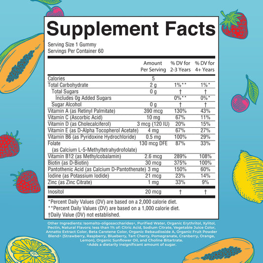 MaryRuth Organics Kids Multivitamin Gummies – Sugar-Free, Vegan | Ages 2+ | 60 Count