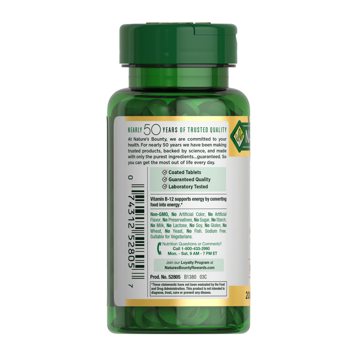 Nature’s Bounty Vitamin B12 1000 mcg, 200 Tablets