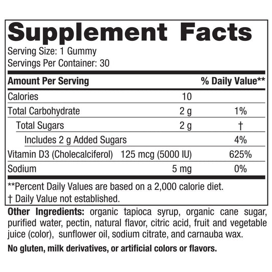 Nordic Naturals Vitamin D3 5000 IU Gummies — Passion Fruit, 30 Servings
