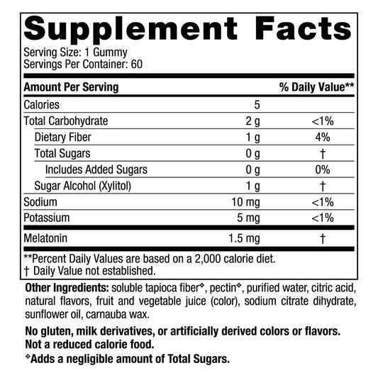 Nordic Naturals Zero Sugar Melatonin Gummies 1.5mg — Raspberry, 60 Count