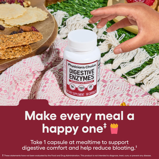 Physician's CHOICE Digestive Enzymes – 16 Enzymes with Organic Prebiotics & Probiotics (180 CT)
