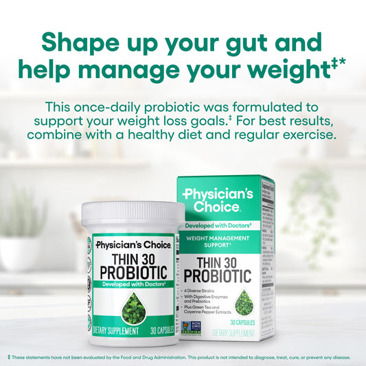 Physician's Choice Probiotics for Weight Management & Bloating – 6 Strains, 60 Capsules