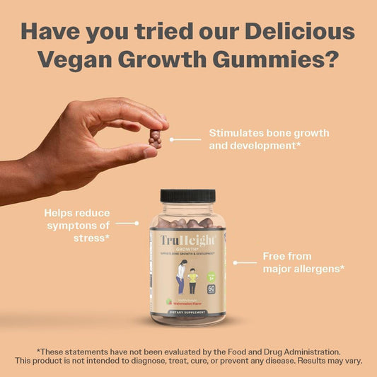 TruHeight Growth Gummies (Watermelon) – Natural Growth Support for Kids & Teens - Calm Era