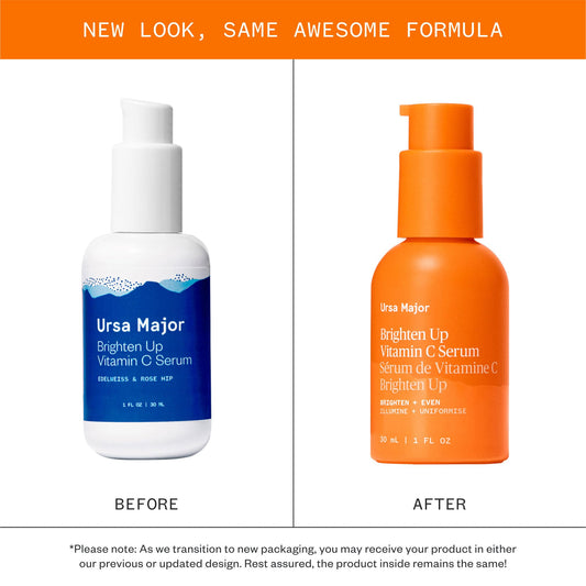 Ursa Major Brighten Up Vitamin C Serum – Vegan, Cruelty-Free, 1 oz