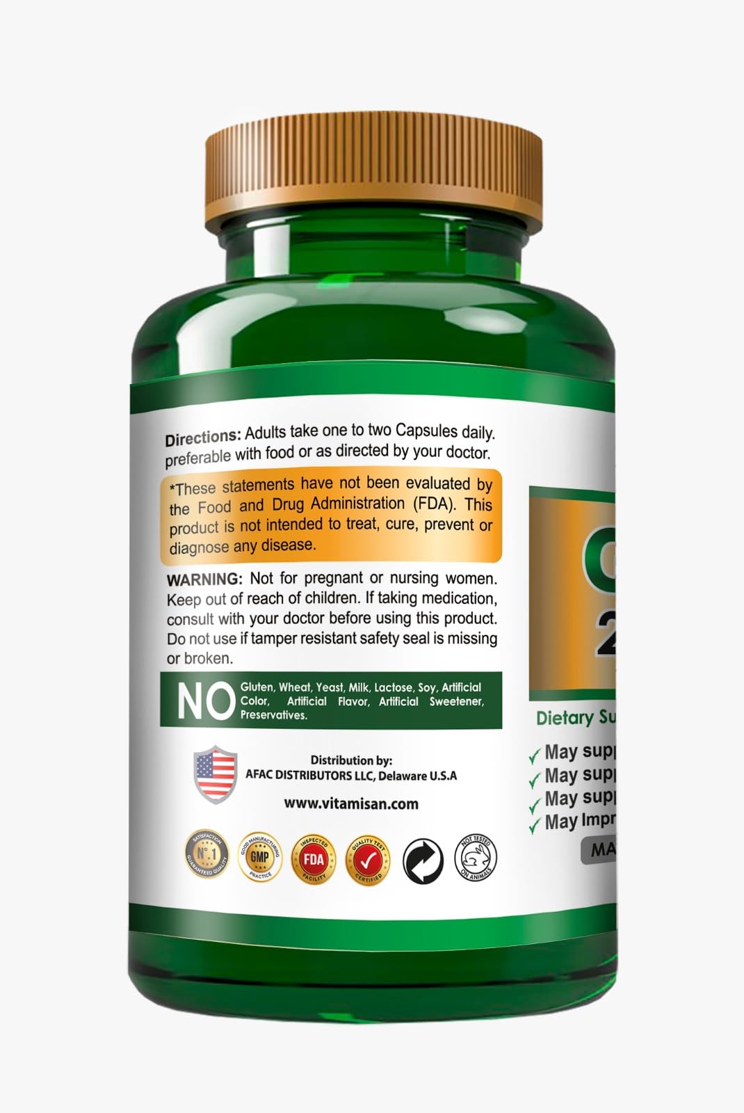 VITAMISAN Graviola Soursop Capsules — 120 Count, Made in USA - Calm Era
