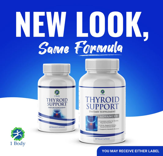 1 Body Thyroid Support Supplement – 90-Day, 3 Pack (Non-GMO Vegetarian) - Calm Era