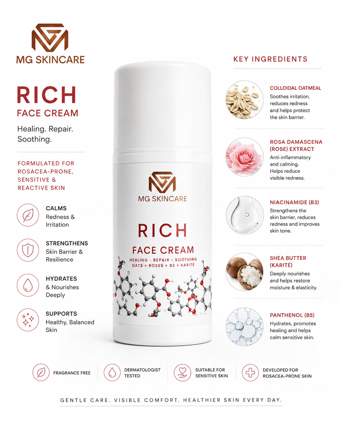 MG Skincare Rich Face Cream with Niacinamide & Oat