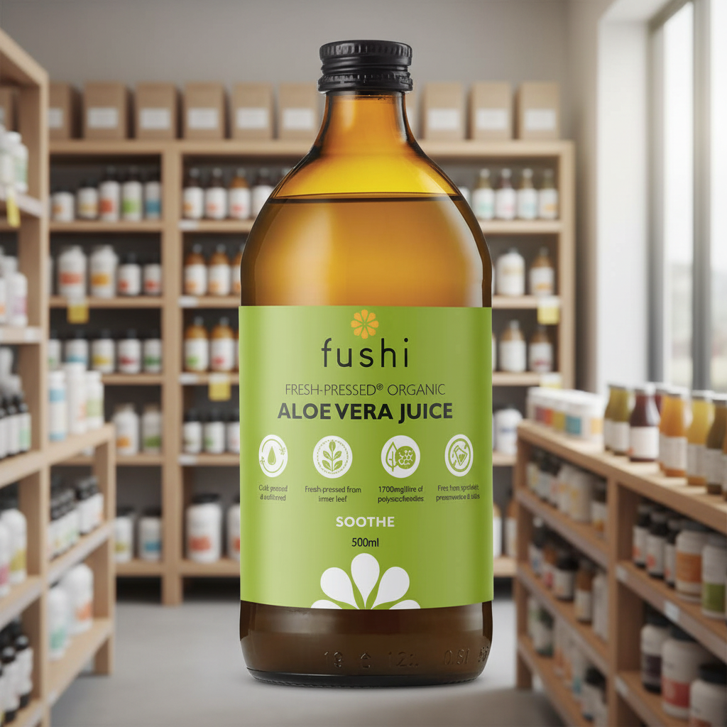 Fushi Organic Aloe Vera Juice — Cold-Pressed, 1000ml