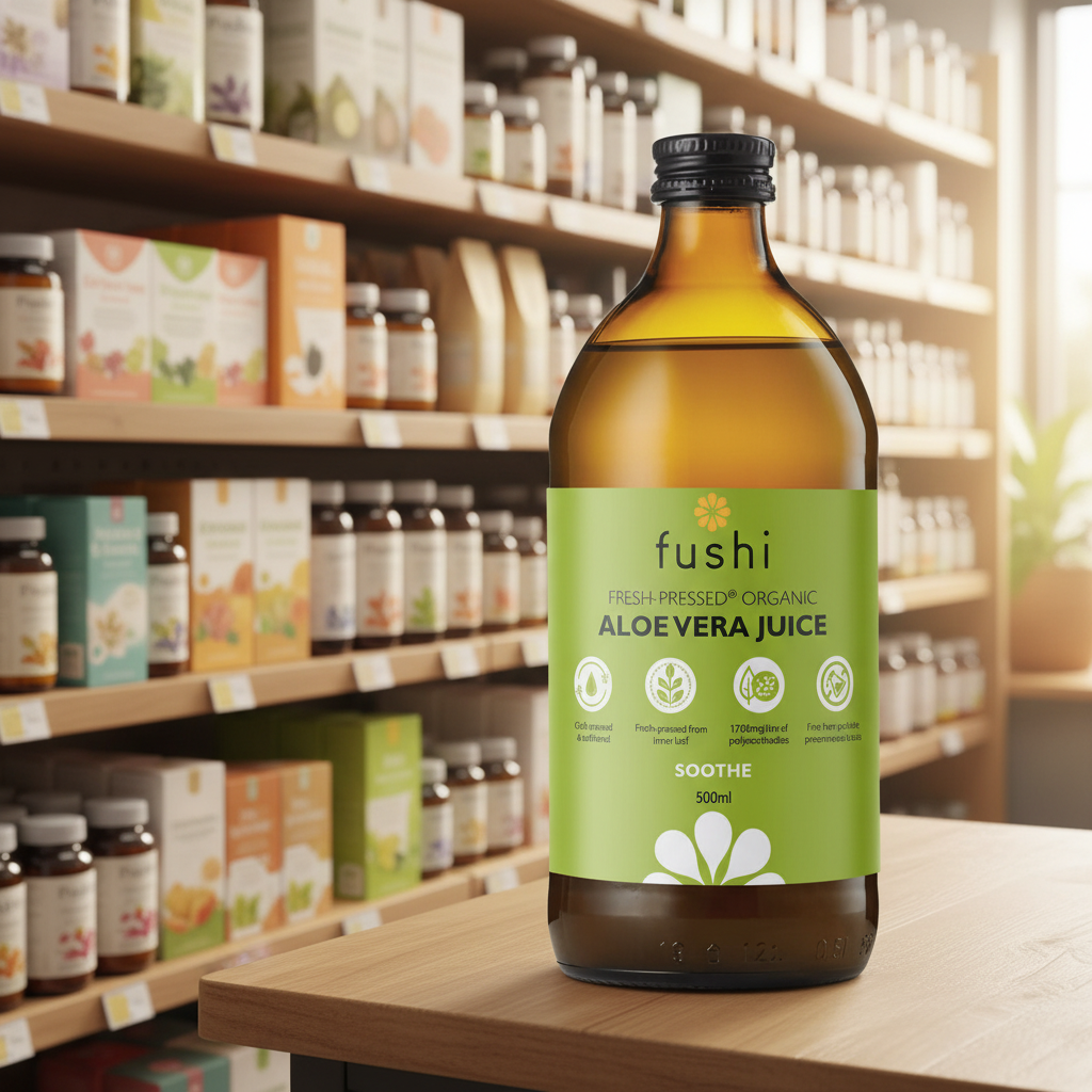 Fushi Organic Aloe Vera Juice — Cold-Pressed, 1000ml