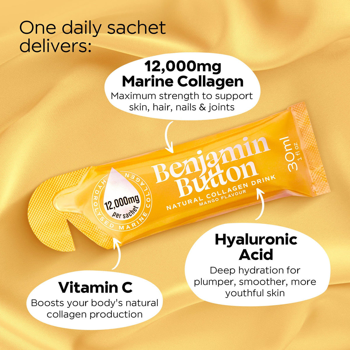 Benjamin Button Mango Marine Collagen Drink Sachets