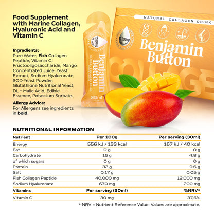 Benjamin Button Mango Marine Collagen Drink Sachets