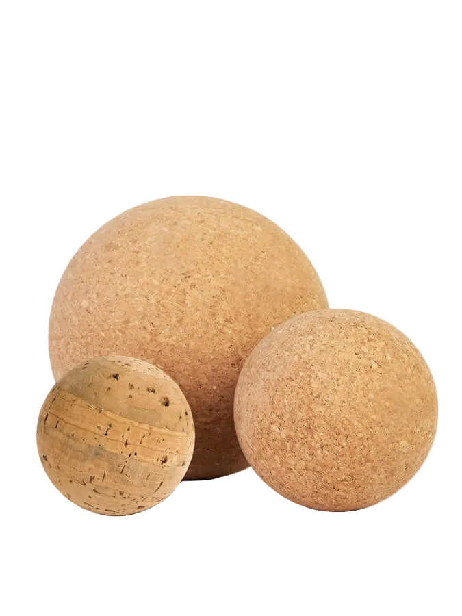 Yoga Studio Cork Massage Ball Set of 3 — 2cm, 4cm, 6cm