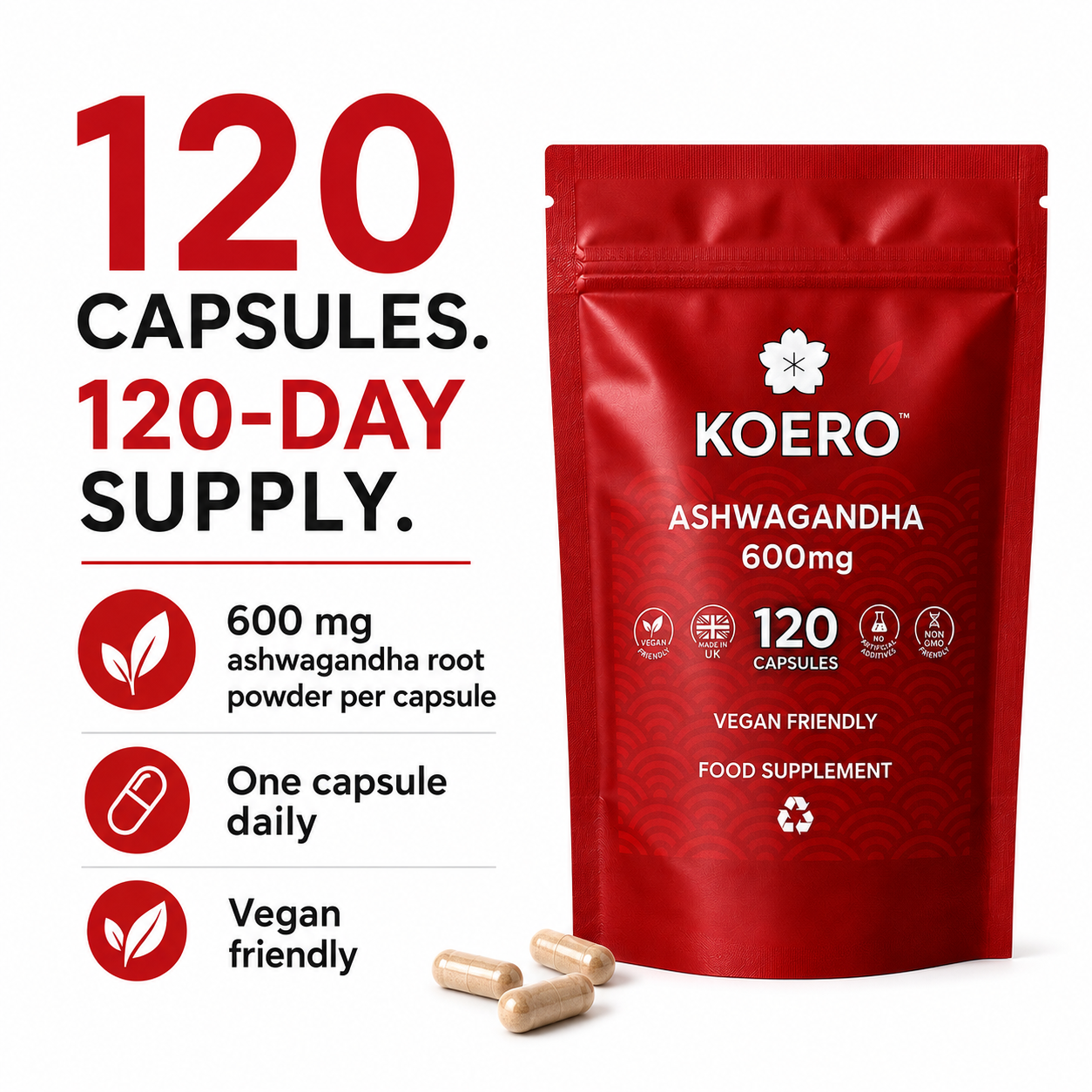 Ashwagandha Root 600 mg – 120 Capsules