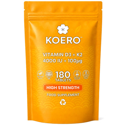 Vitamin D3 4000 IU + K2 MK-7 100 µg – 180 Tablets