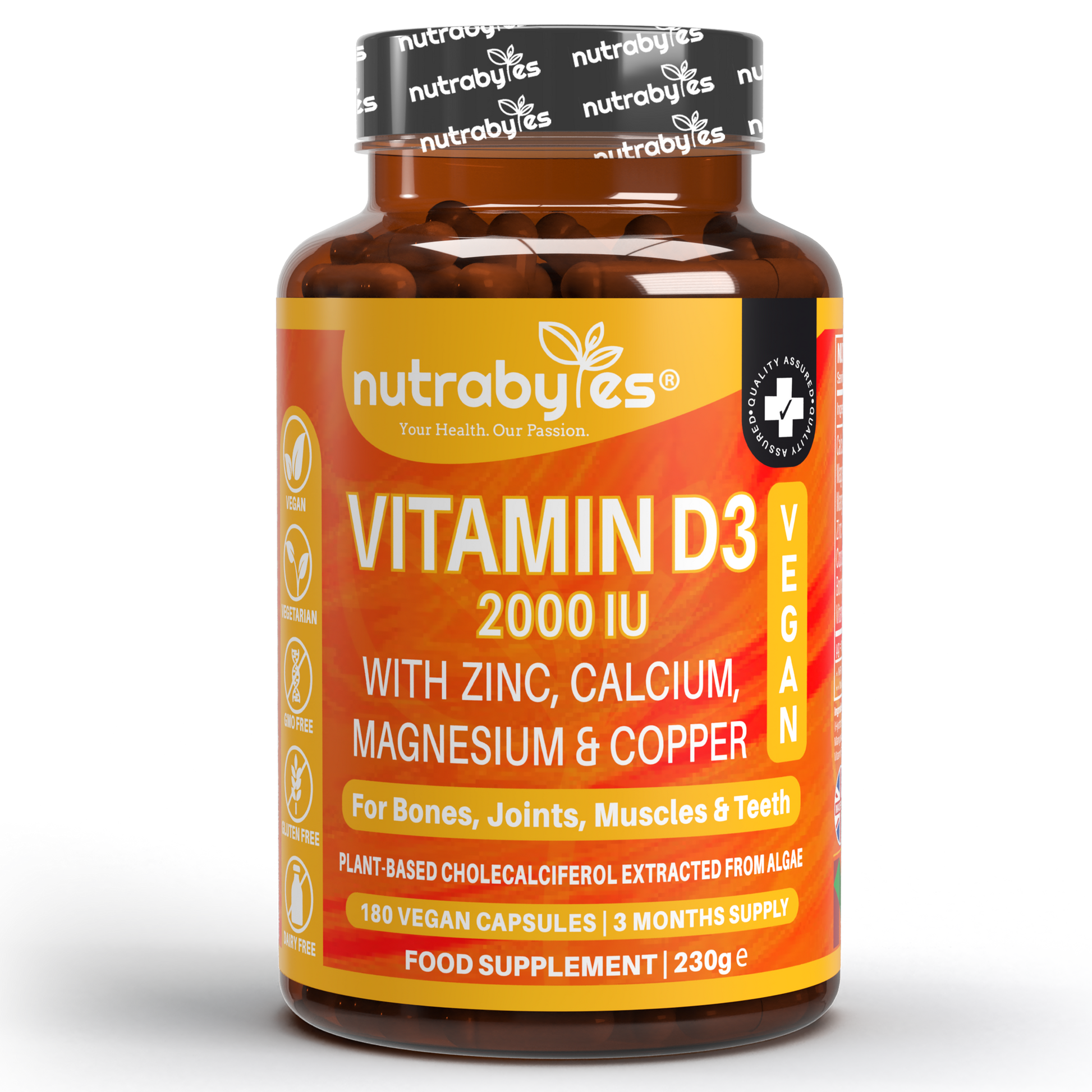 Nutrabyes Vitamin D3 supplement bottle on a white background