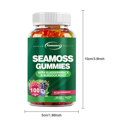 Seamoss Gummies - with Bladderwrack, Burdock Root - 100 Gummies