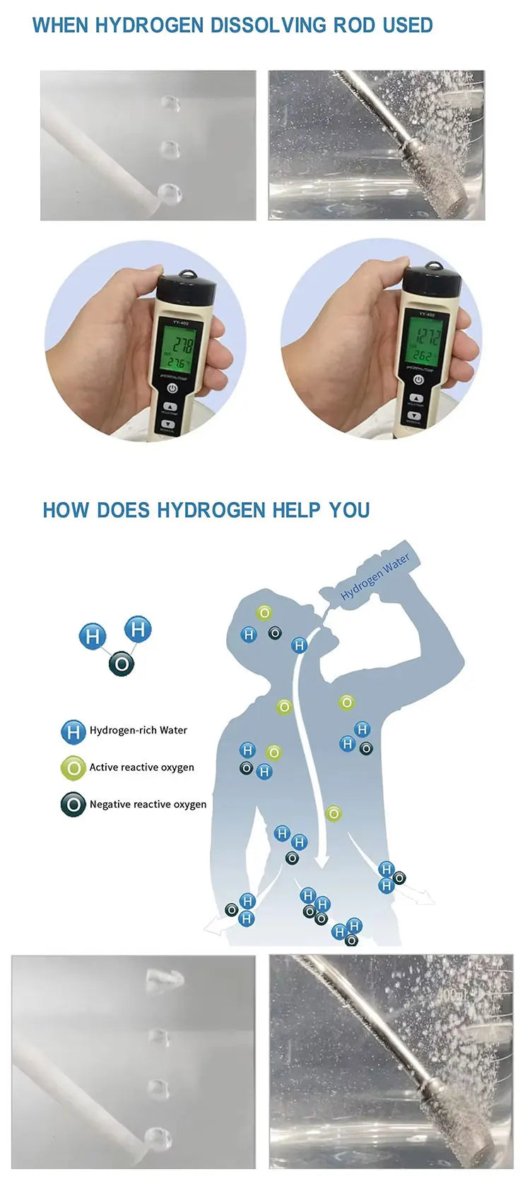 Cabezal aireador de agua rica en hidrógeno