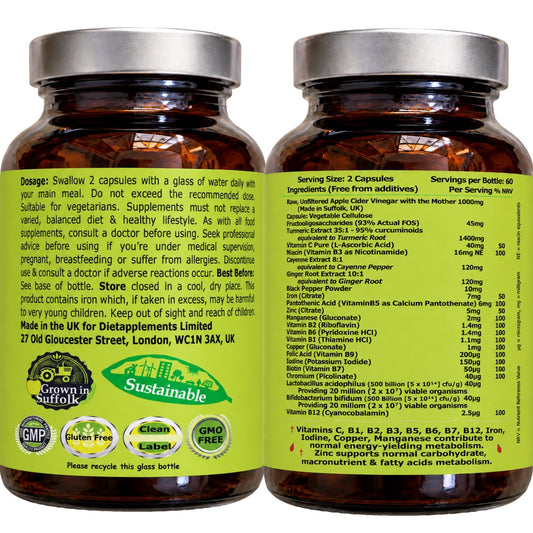 Dietapplements Apple Cider Vinegar Capsules with Vitamins & Minerals