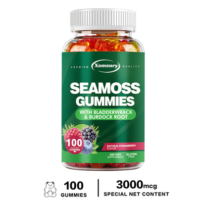 Seamoss Gummies - with Bladderwrack, Burdock Root - 100 Gummies