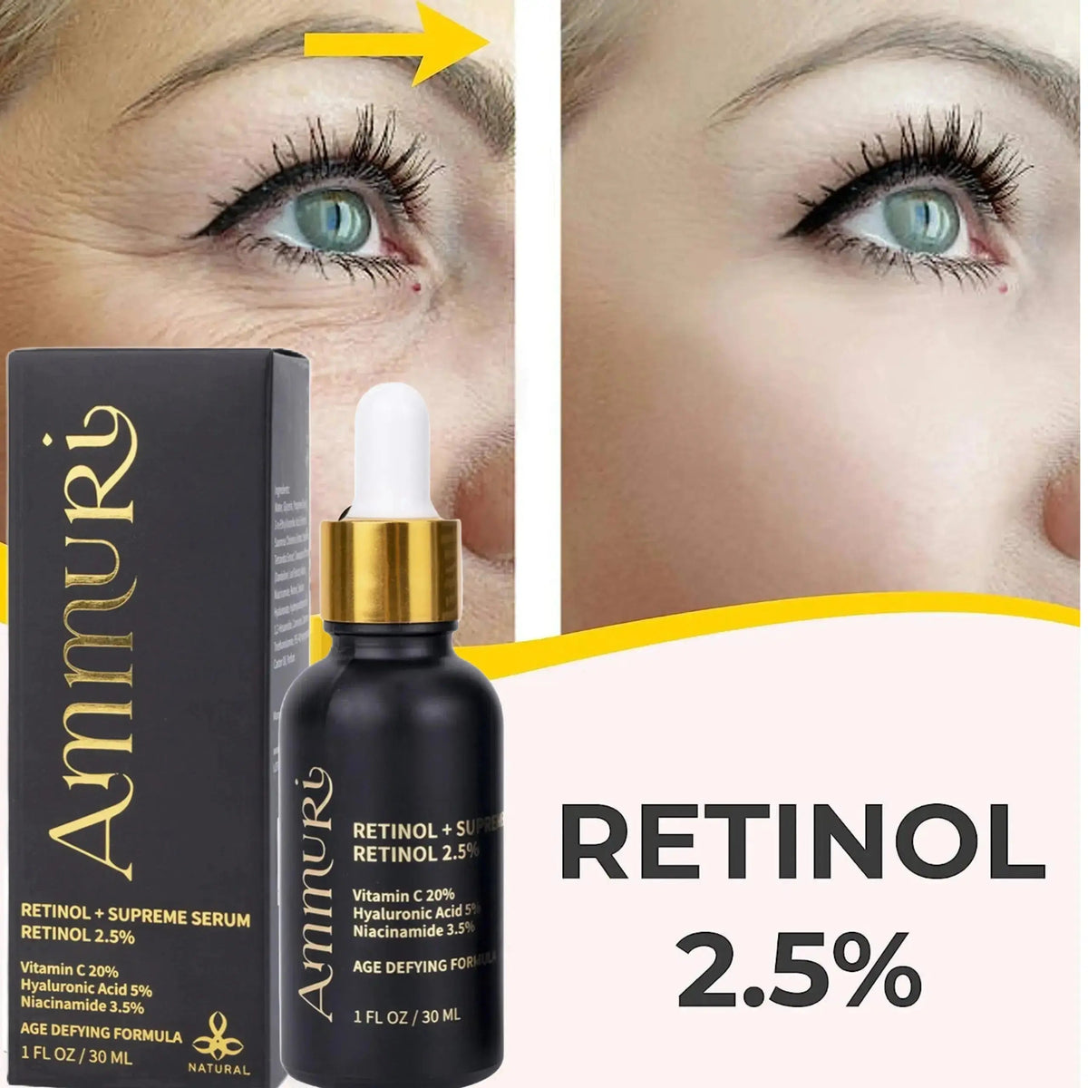Ammuri Pro-Retinol Face Serum with Vitamin C, 30ml