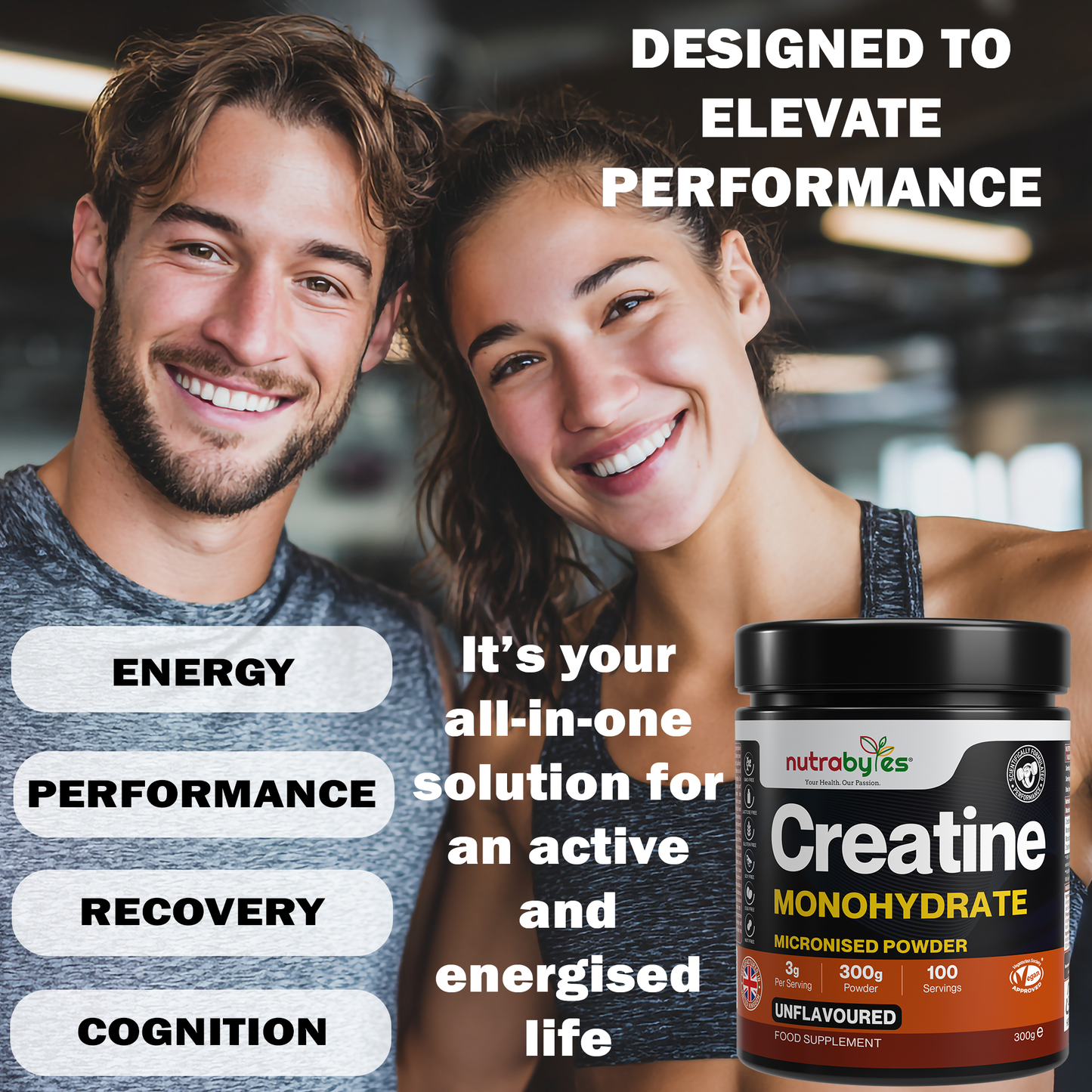Creatine Monohydrate Powder 300g | Pure Micronised | 100 Servings | Unflavoured | Vegan