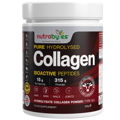 Nutrabyles collagen powder container on a white background