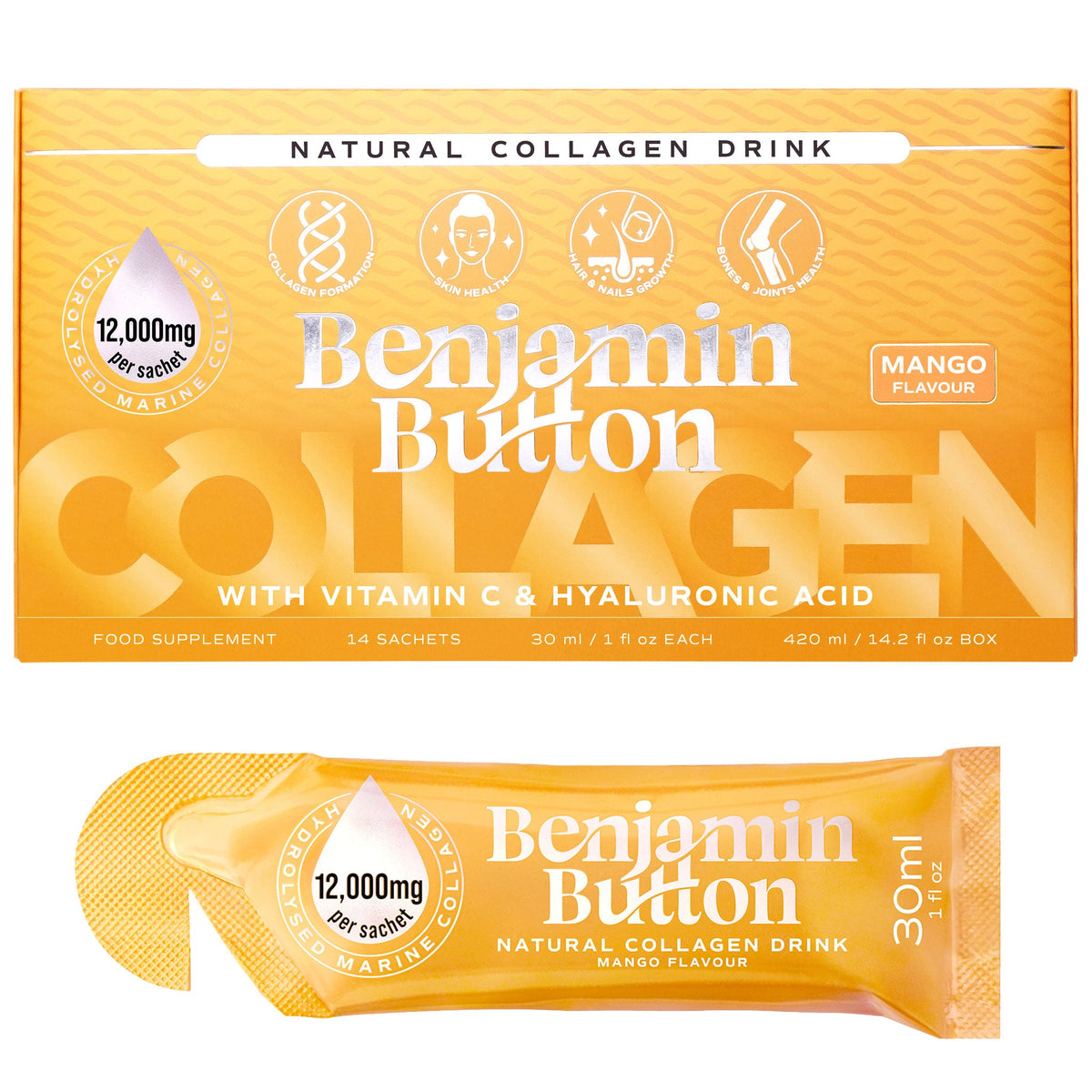 Benjamin Button Mango Marine Collagen Drink Sachets