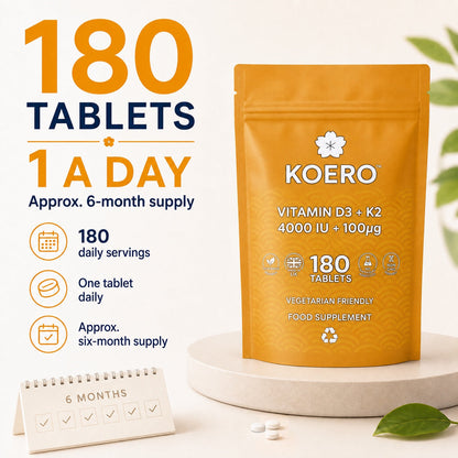 Vitamin D3 4000 IU + K2 MK-7 100 µg – 180 Tablets
