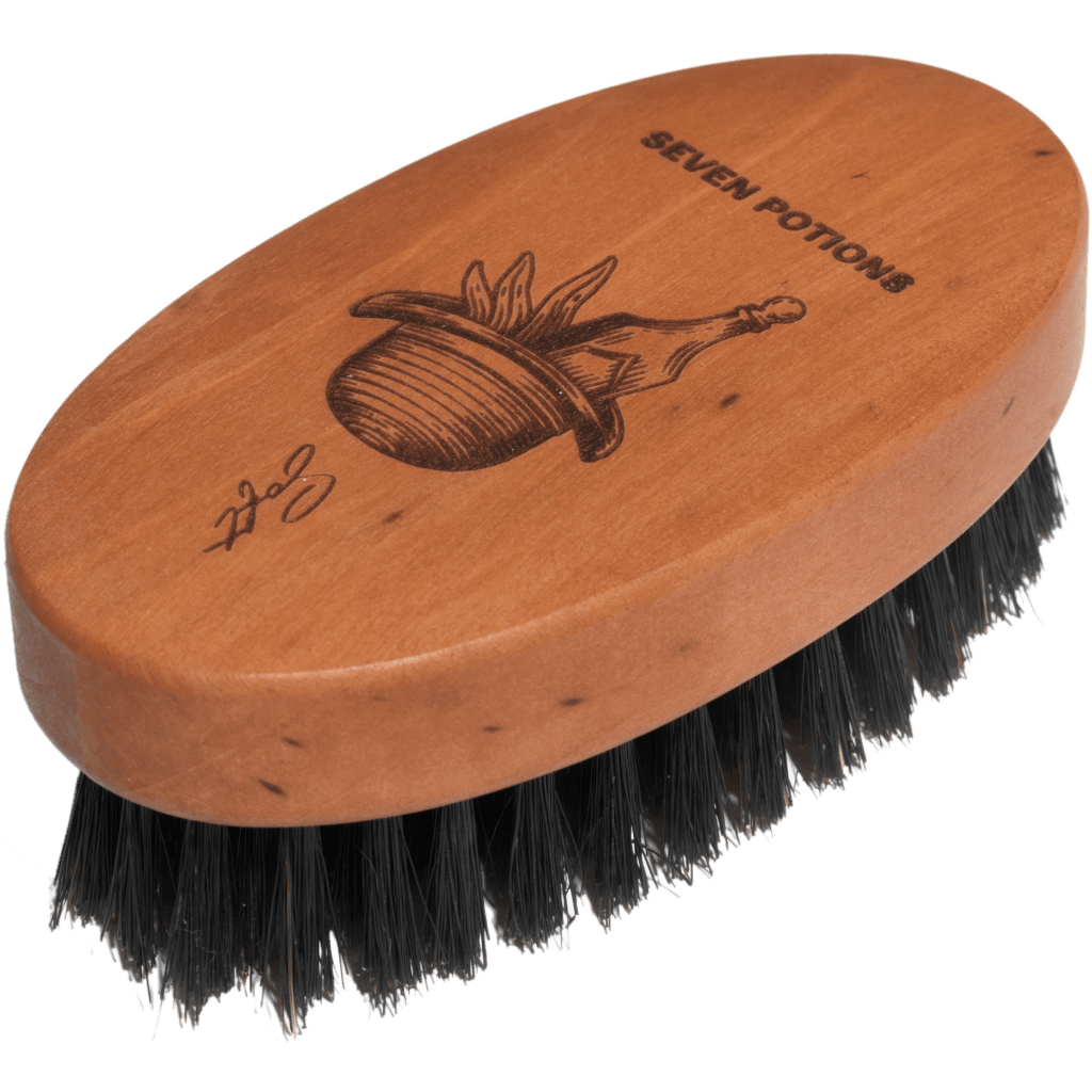 Seven Potions Oval Pear Wood Beard Brush