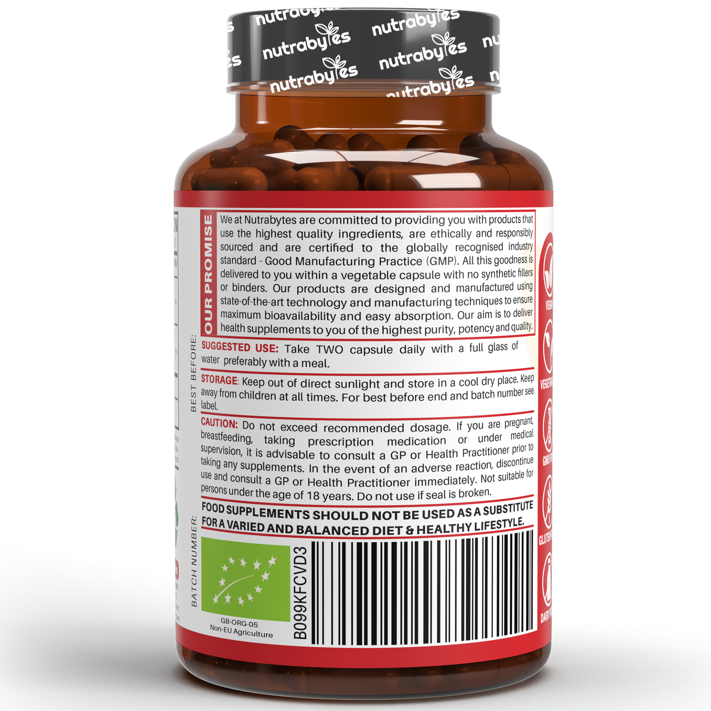Organic Ashwagandha KSM-66® 1000mg | with Organic Black Pepper | 60 Vegan Capsules