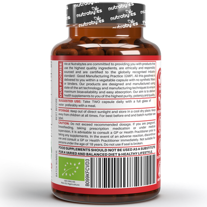 Organic Ashwagandha KSM-66® 1000mg | with Organic Black Pepper | 60 Vegan Capsules
