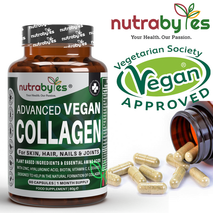 Advanced Vegan Collagen | Plant-Based Formula with Essential Amino Acids | 90 Capsules | 1-Month Supply