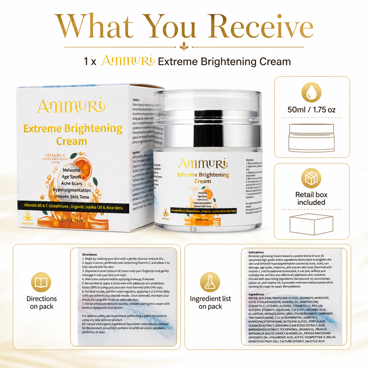 Ammuri Vitamin C & Glutathione Brightening Cream