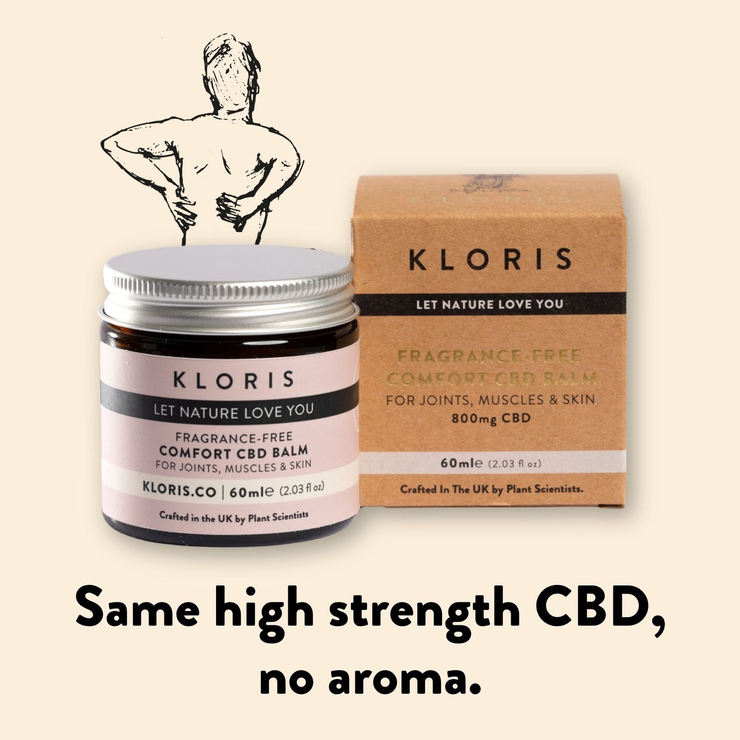 KLORIS Fragrance-Free CBD Balm 800mg