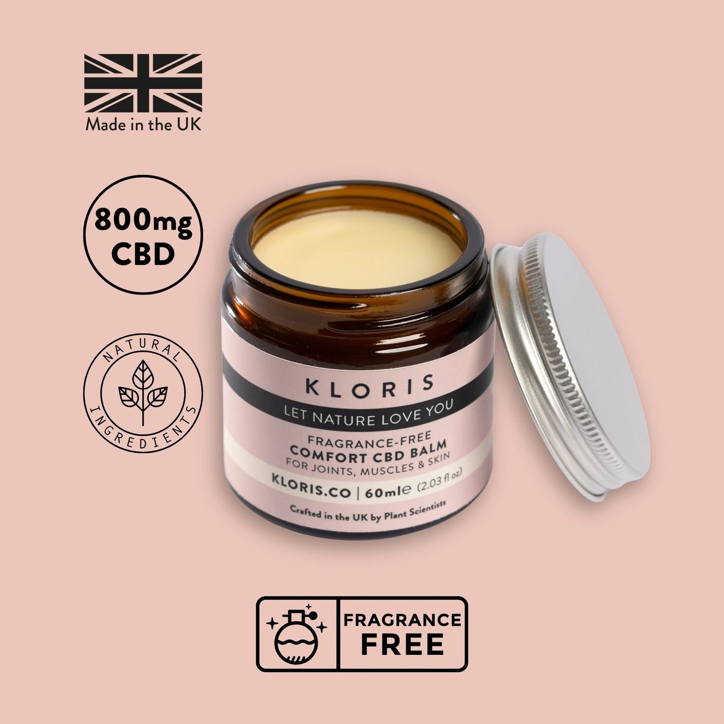KLORIS Fragrance-Free CBD Balm 800mg
