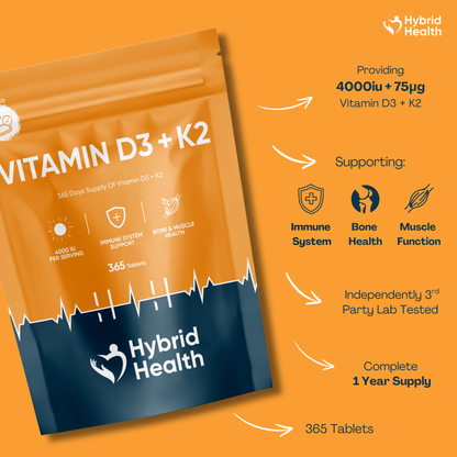 Hybrid Health Vitamin D3 & K2 Tablets
