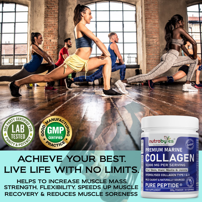 Premium Marine Collagen Powder 10,000mg | Pure Hydrolysed Peptides | Unflavoured | Made in Sweden