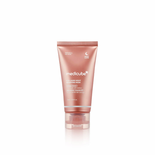 Medicube collagen night sheet mask packaging on a white background