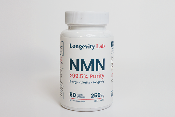 Longevity Lab NMN supplement bottle on a white background