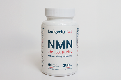 Longevity Lab NMN supplement bottle on a white background