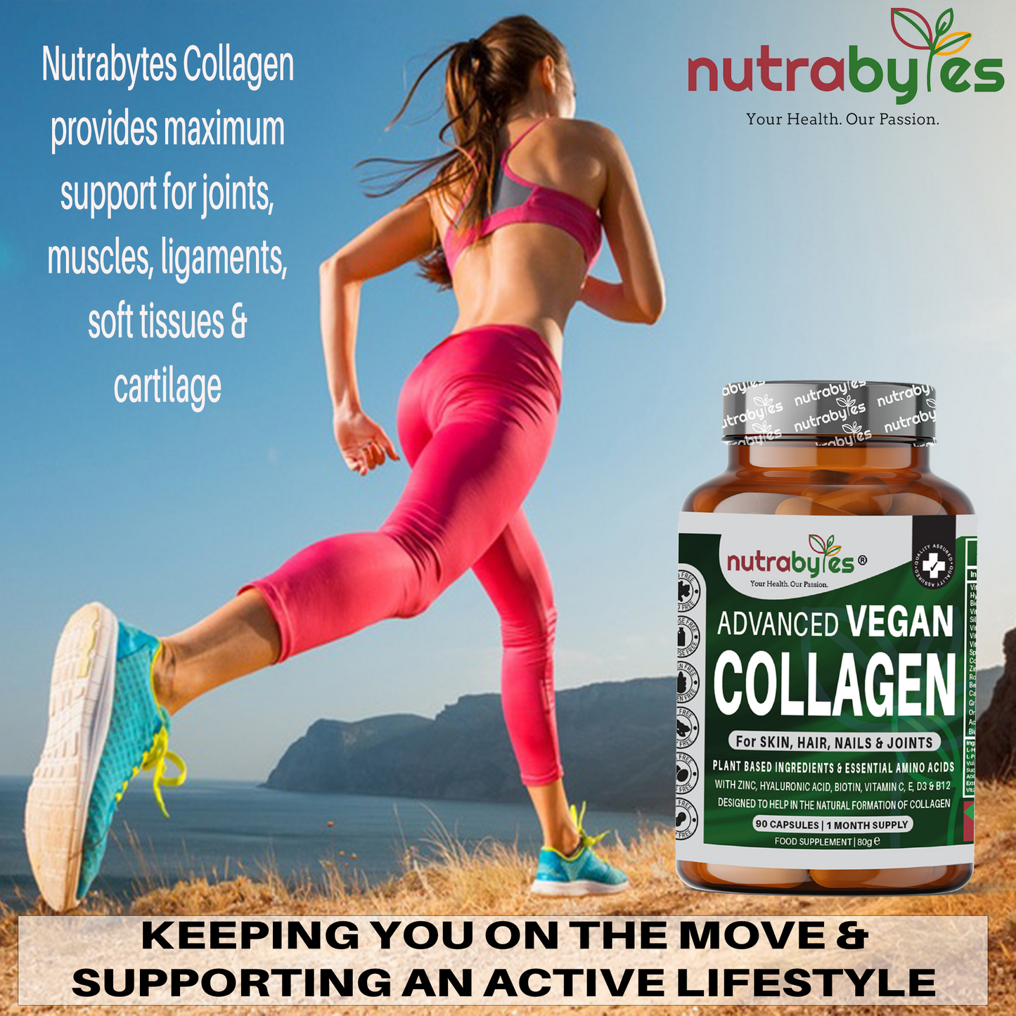 Advanced Vegan Collagen | Plant-Based Formula with Essential Amino Acids | 90 Capsules | 1-Month Supply