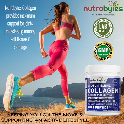 Premium Marine Collagen Powder 10,000mg | Pure Hydrolysed Peptides | Unflavoured | Made in Sweden