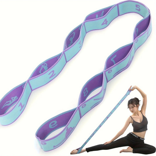 Correa elástica de yoga con bucles: banda elástica para ejercicios de baile, pilates y fitness.