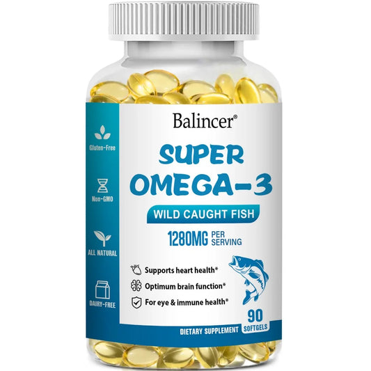 Balincer Super Omega-3 dietary supplement bottle on a white background